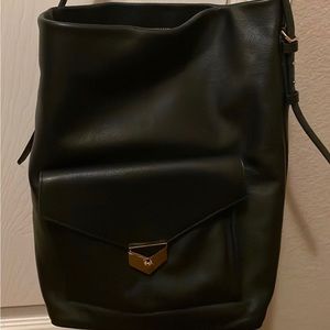 Stella & Dot | Black Leather Covet Bucket Bag